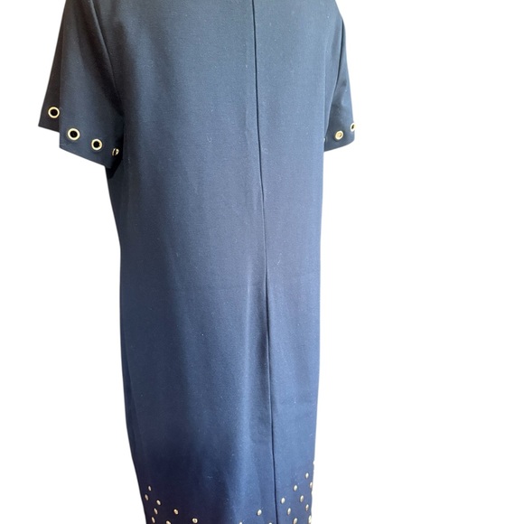 Roz & Ali Black Mini Dress with Gold Eyelets - Picture 4 of 7